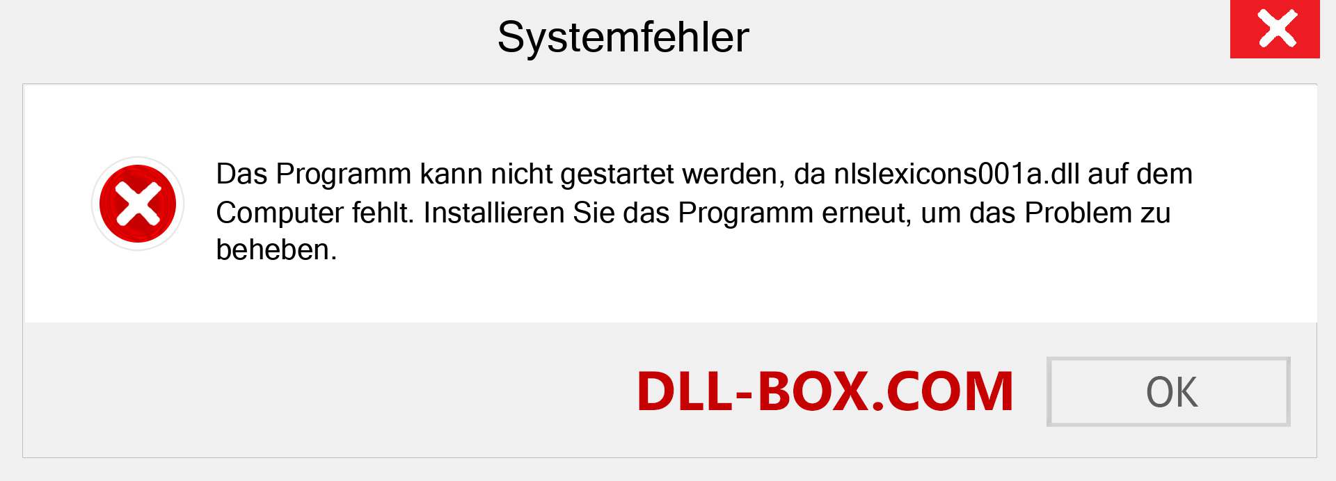 nlslexicons001a.dll-Datei fehlt?. Download für Windows 7, 8, 10 - Fix nlslexicons001a dll Missing Error unter Windows, Fotos, Bildern