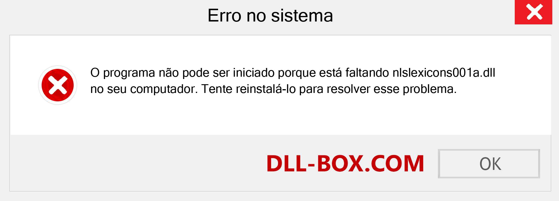 Arquivo nlslexicons001a.dll ausente ?. Download para Windows 7, 8, 10 - Correção de erro ausente nlslexicons001a dll no Windows, fotos, imagens